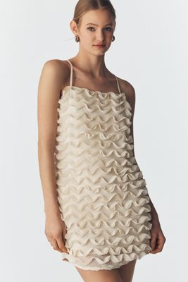 & Layered Textured Sleeveless Mini Dress