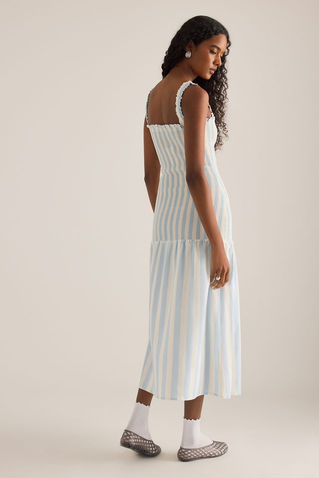 The Tiny Big Sister Stripe Smocked Midi Dress #3