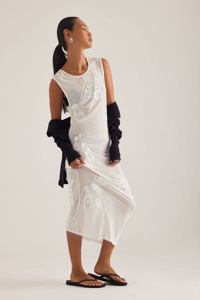 Robe longue OpéraSPORT Eira en dentelle transparente avec appliqué #4