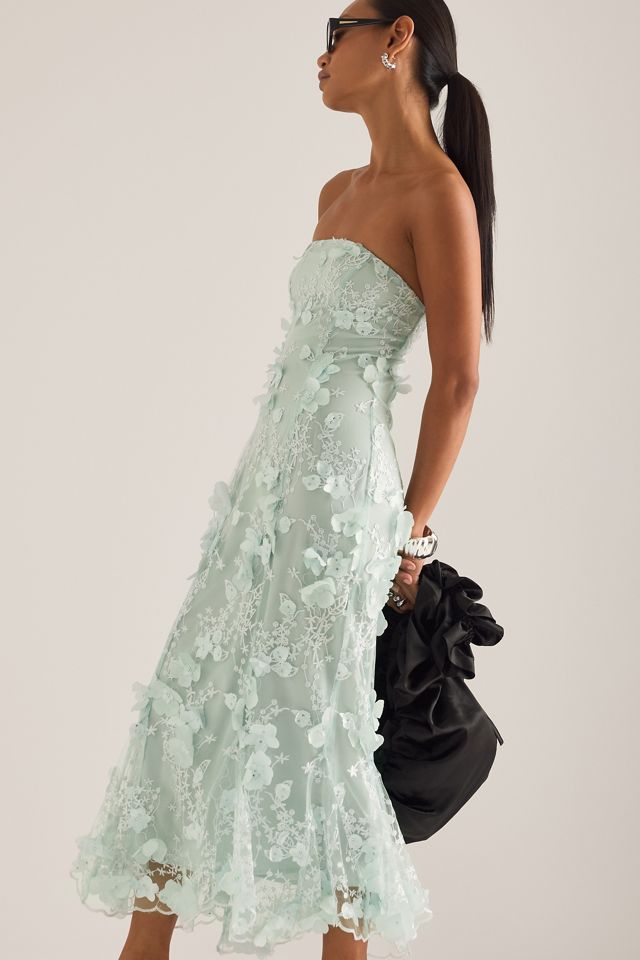 OpéraSPORT Naya 3D Floral Strapless Midi Dress  #4
