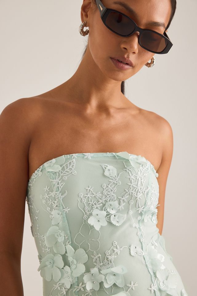 OpéraSPORT Naya 3D Floral Strapless Midi Dress  #5