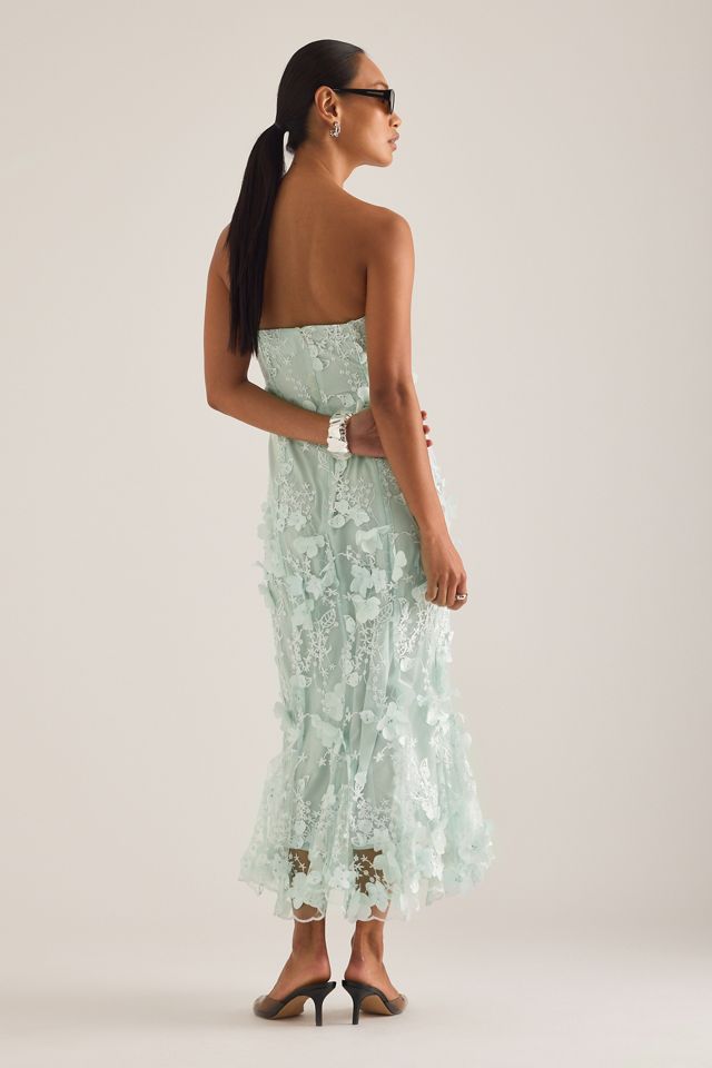 OpraSPORT Naya 3D Floral Strapless Midi Dress | Anthropologie UK