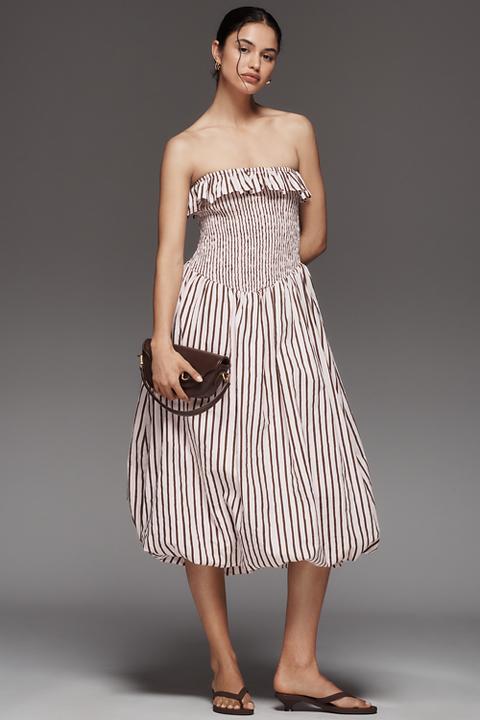 Emma Mulholland on Holiday Strapless Smocked Bubble Dress