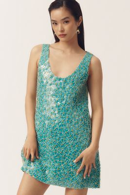 Jacquard Cut-Out Mini Dress | Anthropologie