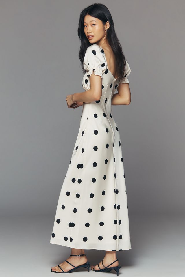 Lulus Keaton Puff-Sleeve Midi Dress | Anthropologie