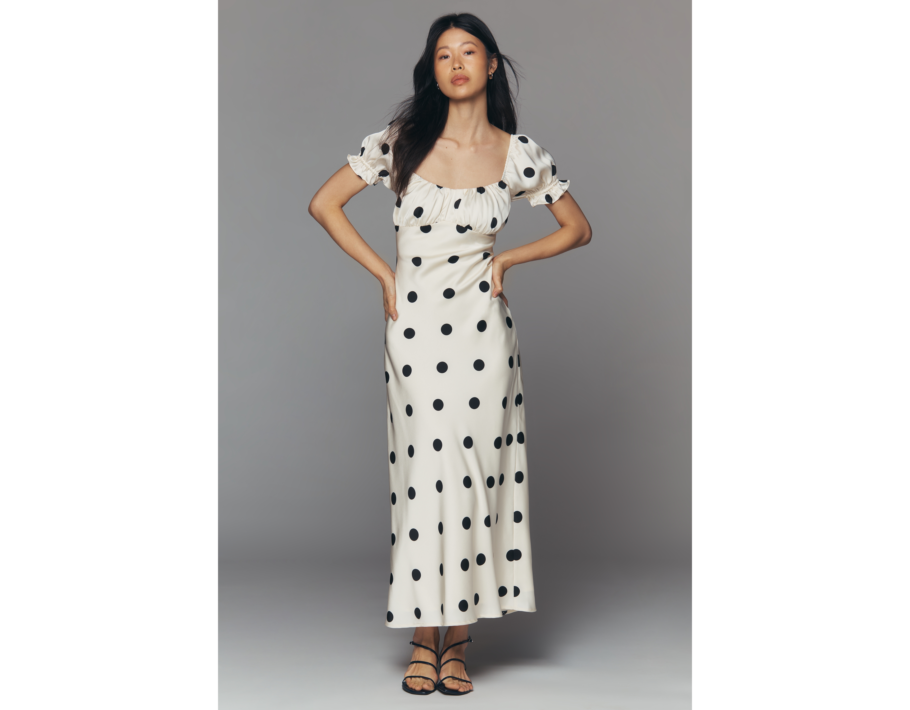 Lulus Keaton Puff-Sleeve Midi Dress