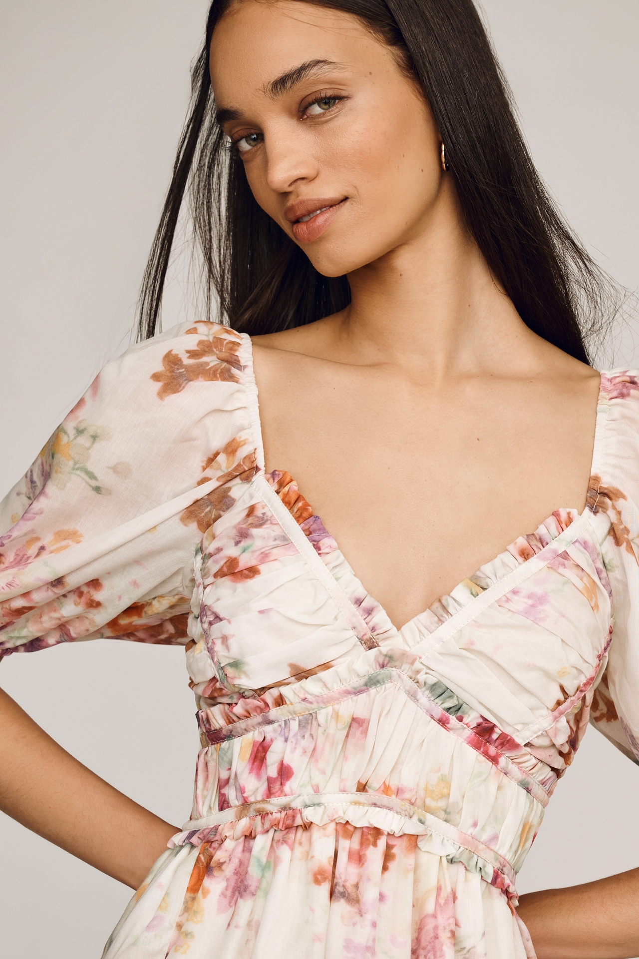 Lulus Madison V-Neck Midi Dress