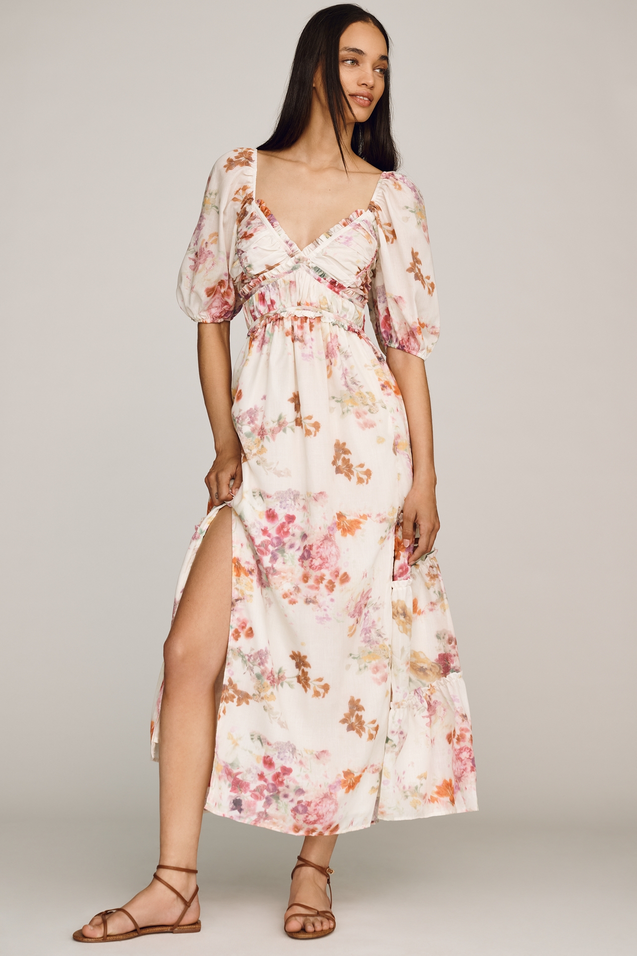 Lulus Madison V-Neck Midi Dress