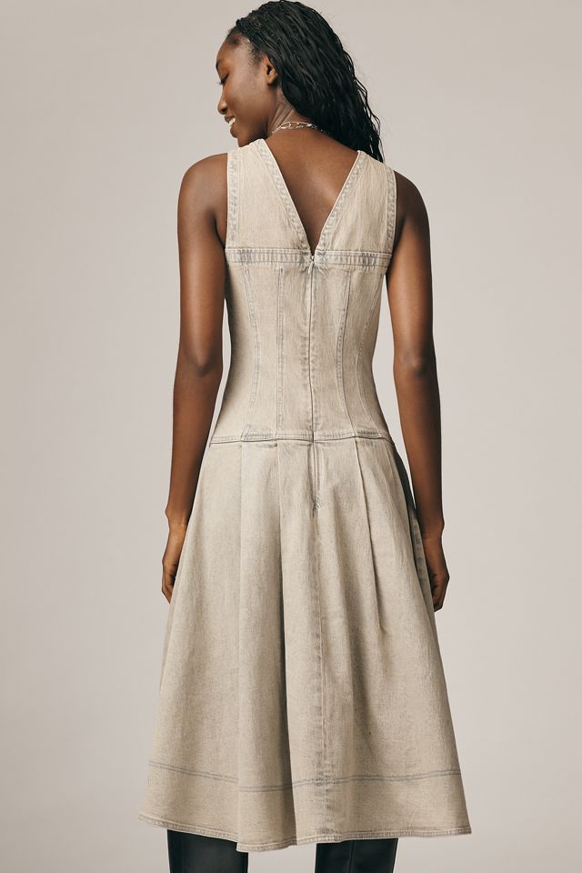 Pilcro Sleeveless V-Neck Corset A-Line Midi Dress #3