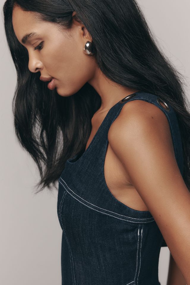 Pilcro Square-Neck Denim A-Line Midi Dress #2