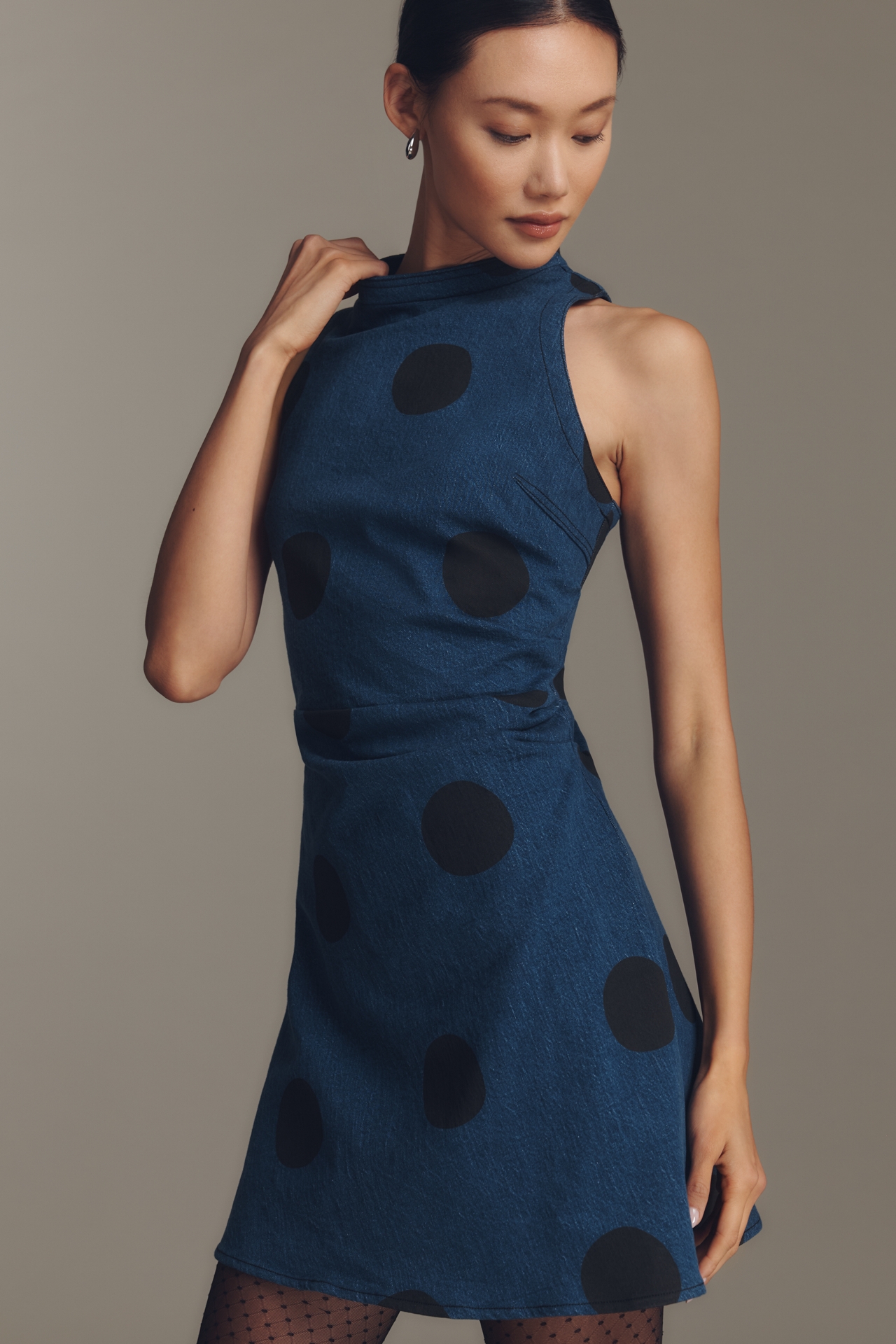 Pilcro Ruched Sleeveless Mini Dress