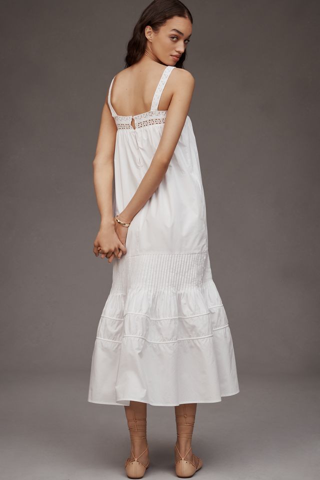 Maude Club Sylvie Sleeveless Square-Neck Tiered Midi Dress #1