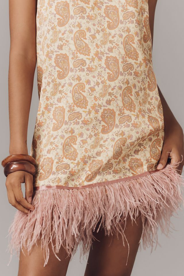 Maude Emery Collared Feather Shift Dress #1