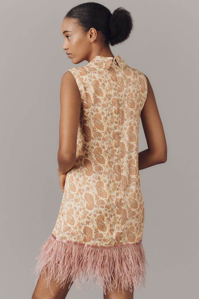 Maude Emery Collared Feather Shift Dress #2