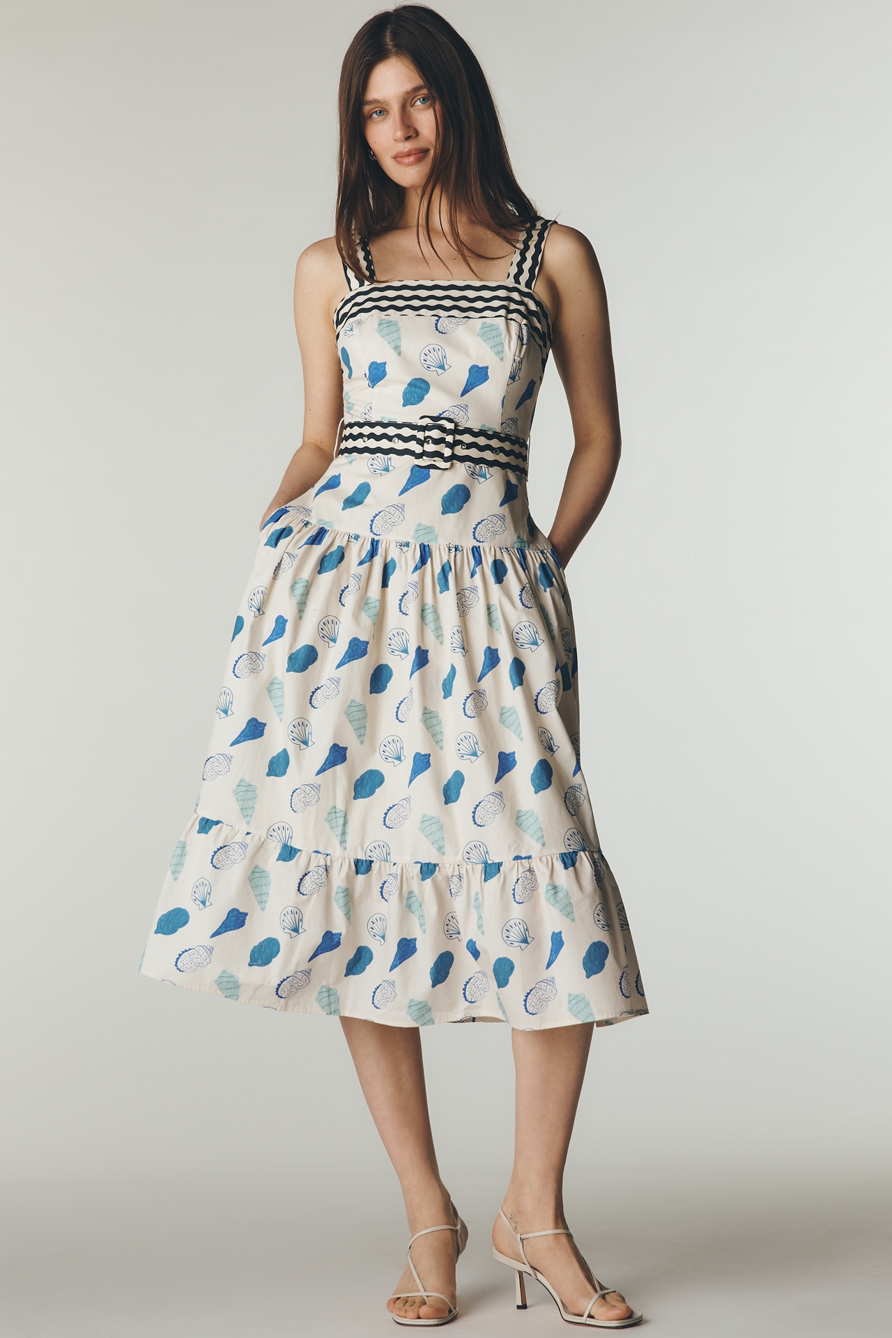 Maude Club Plus Cotton Madeline Belted Midi Dress