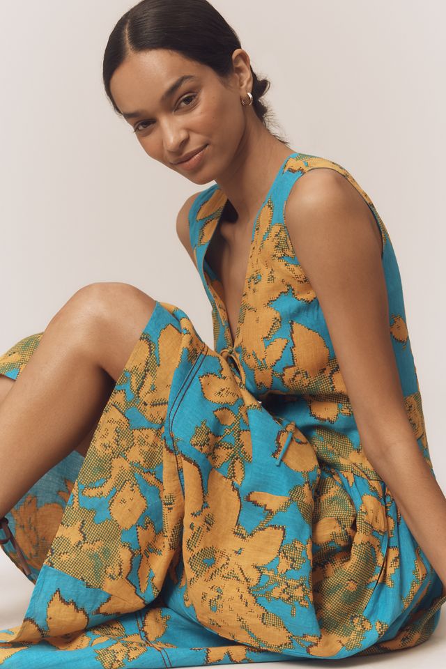 Olivia by Livro Asha Linen Sleeveless Midi Dress #3