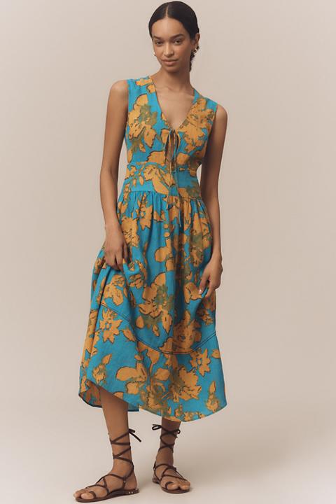 Olivia by Livro Asha Linen Sleeveless Midi Dress