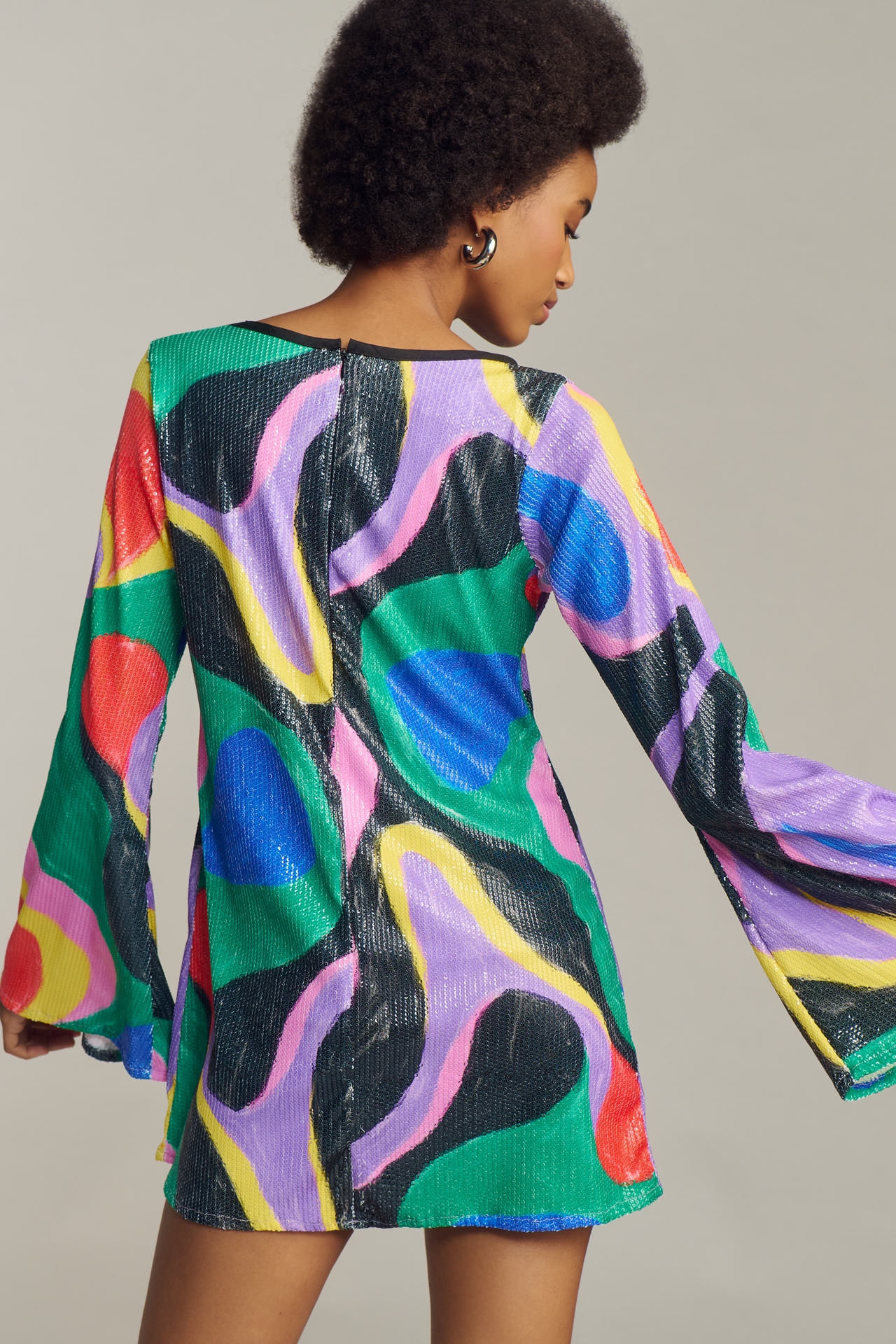 Fenáreta Let's Groove Long-Sleeve Mini Dress