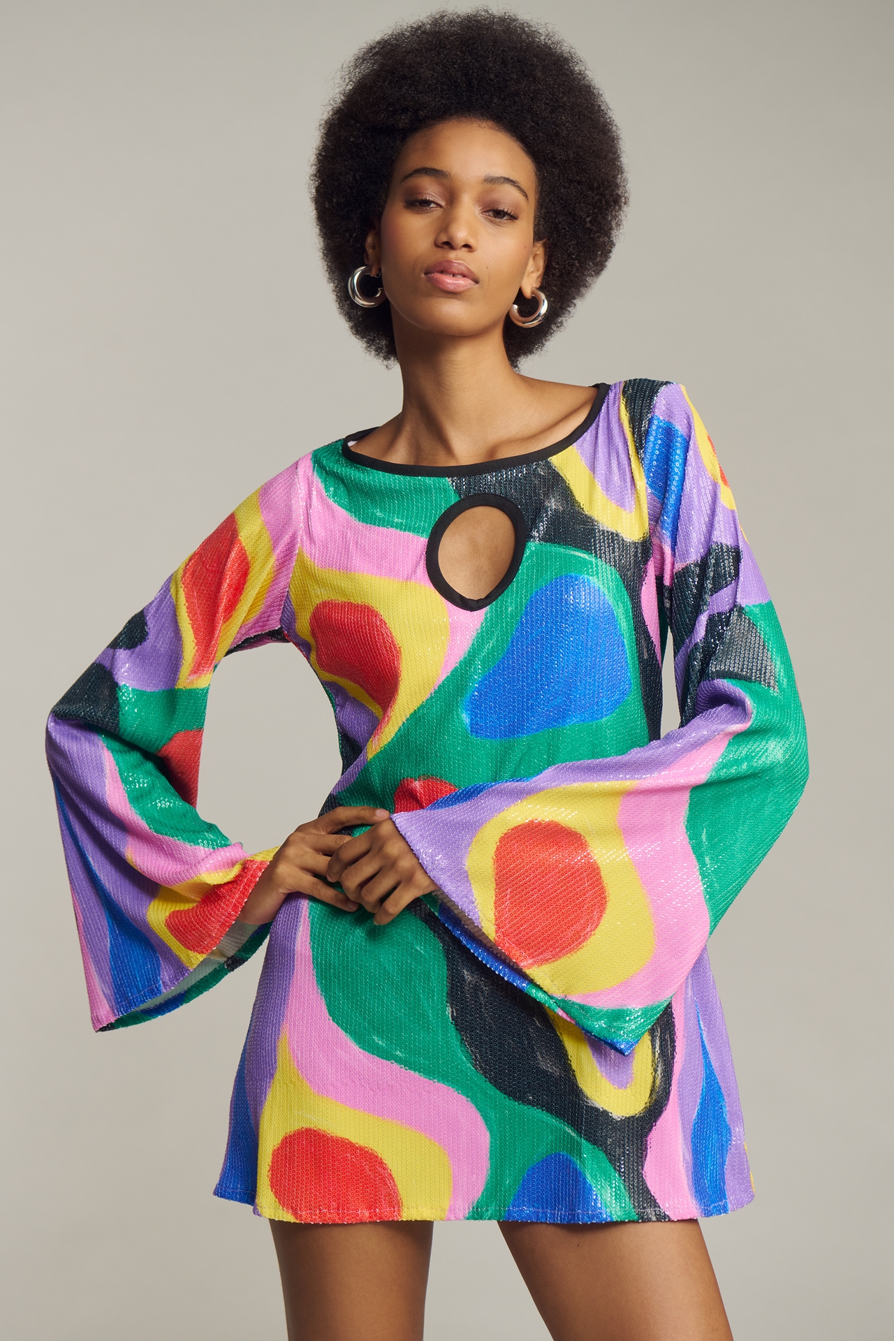 Fenáreta Let's Groove Long-Sleeve Mini Dress