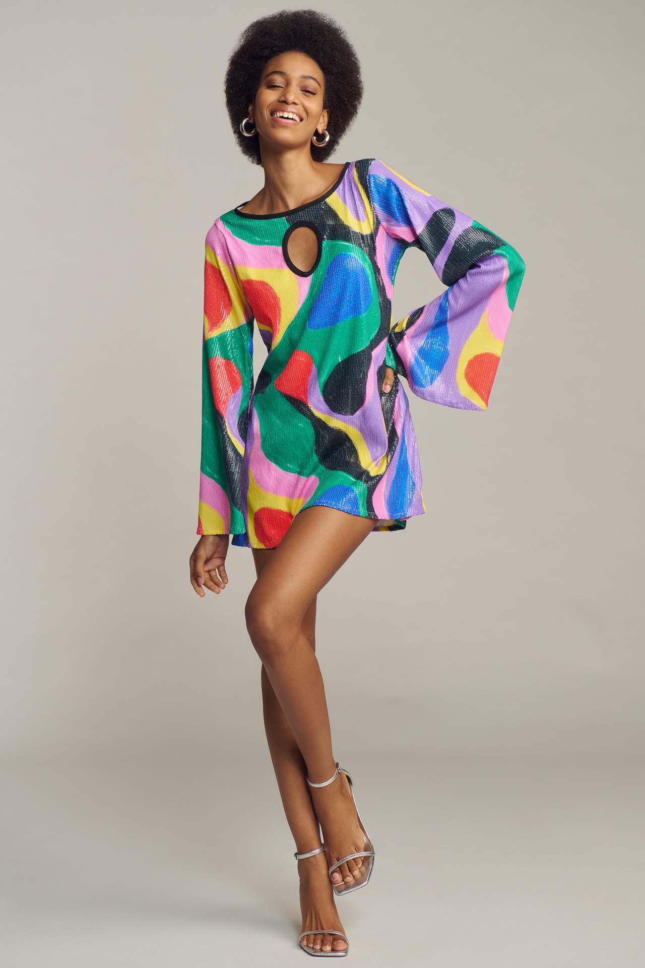 Fenáreta Let's Groove Long-Sleeve Mini Dress