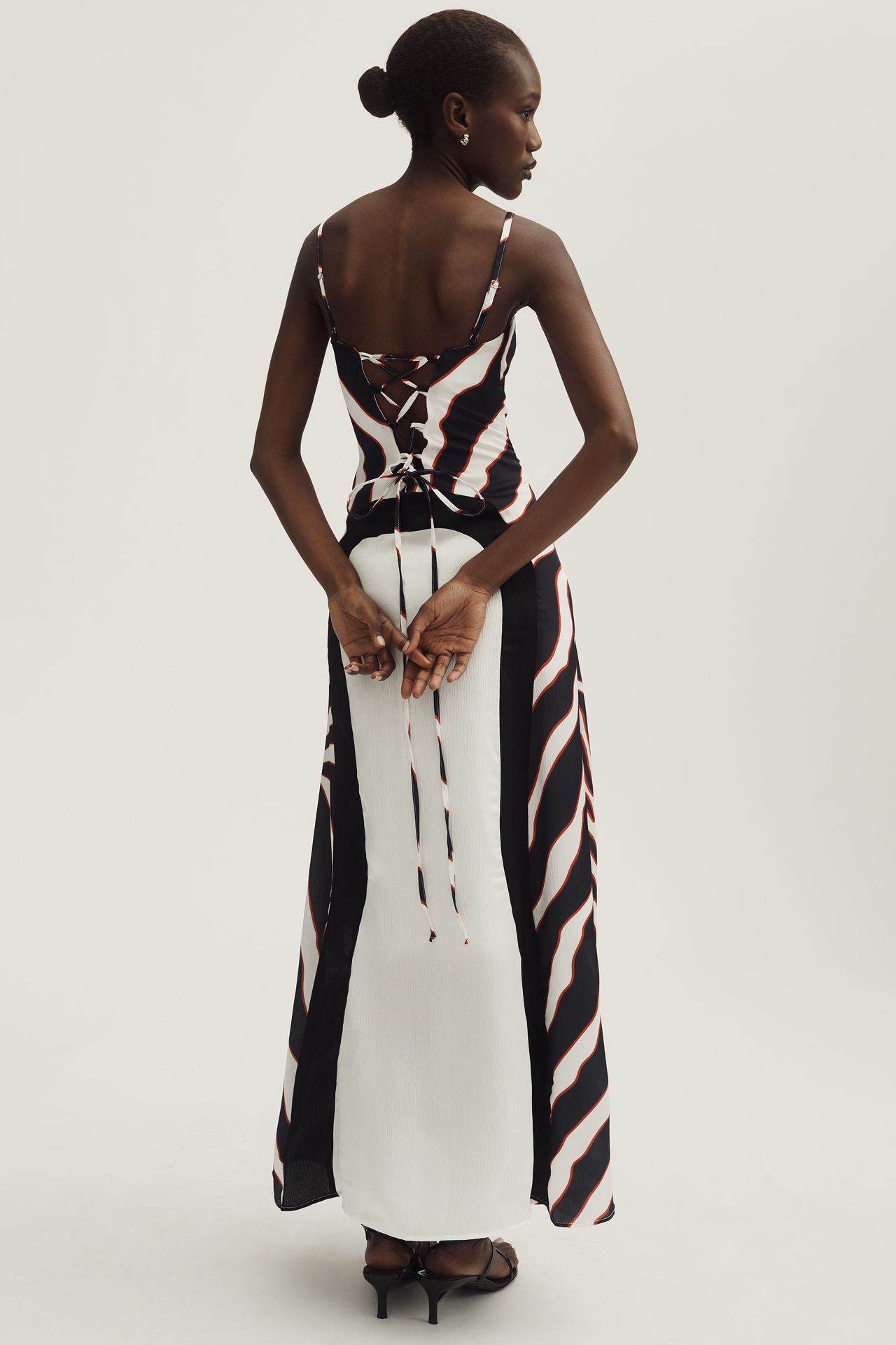 Fenareta Tutti Frutti Straight-Neck Maxi Dress