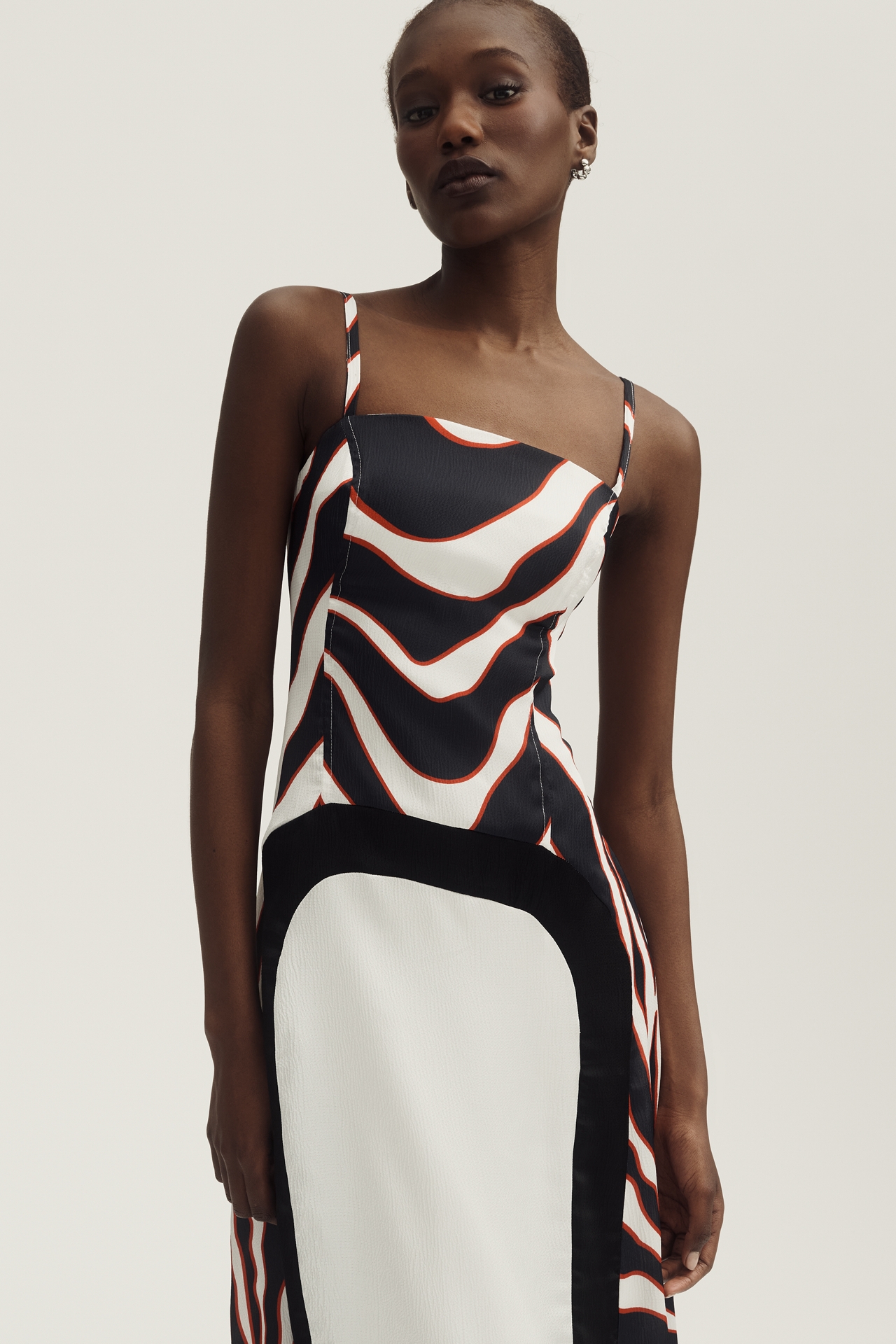 Fenareta Tutti Frutti Straight-Neck Maxi Dress