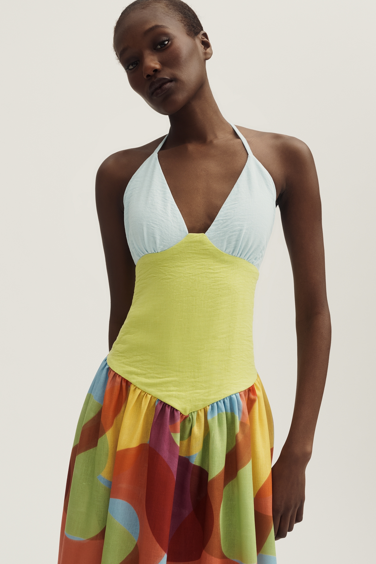 Fenareta Charanga Halter Midi Dress