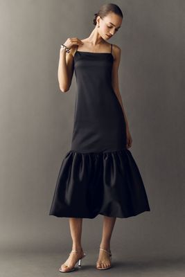 Bl-nk Lace-Trim Midi Slip Dress | Anthropologie
