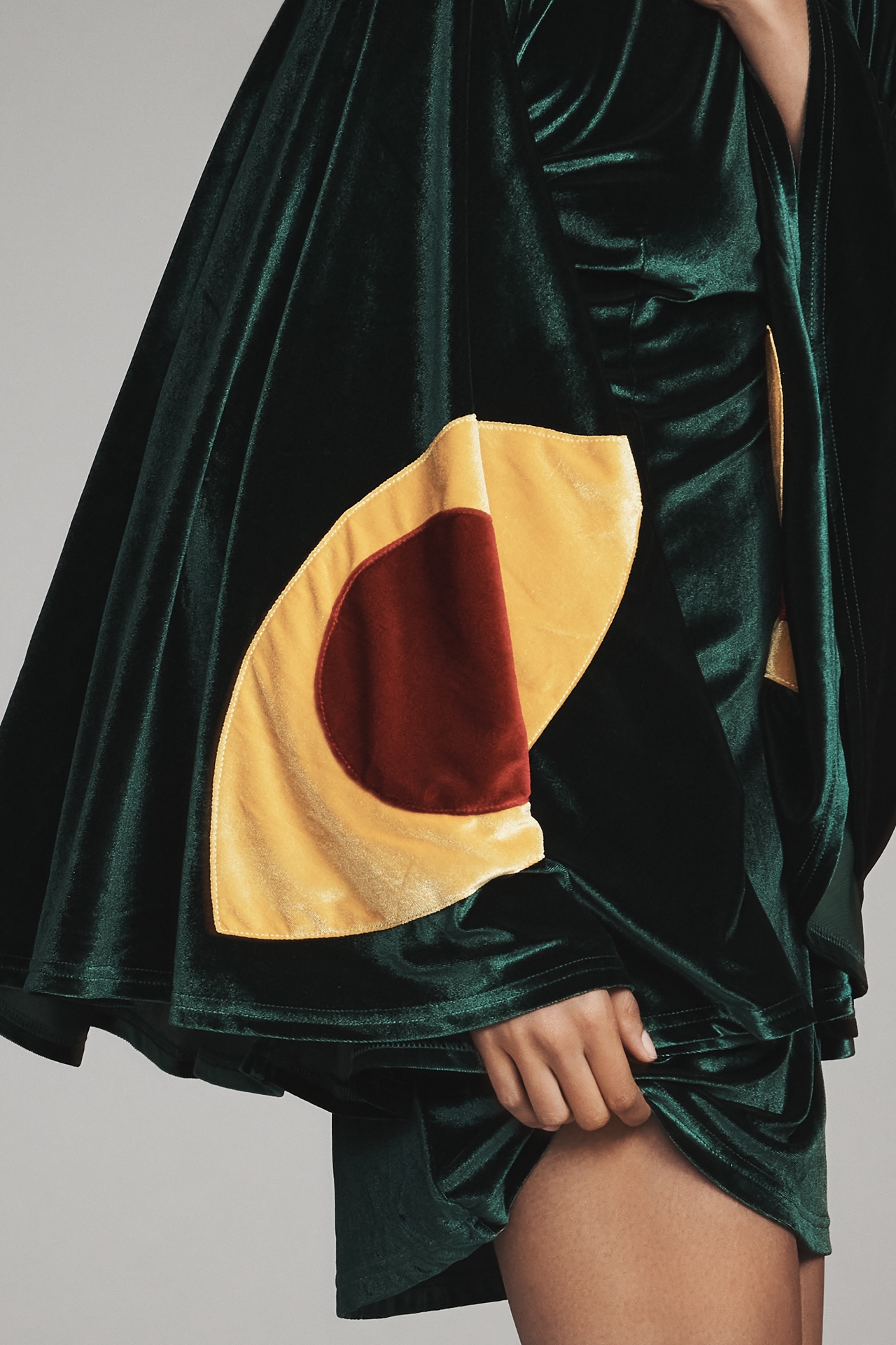 Fashion Brand Company Bat-Wing Velvet Mini Dress