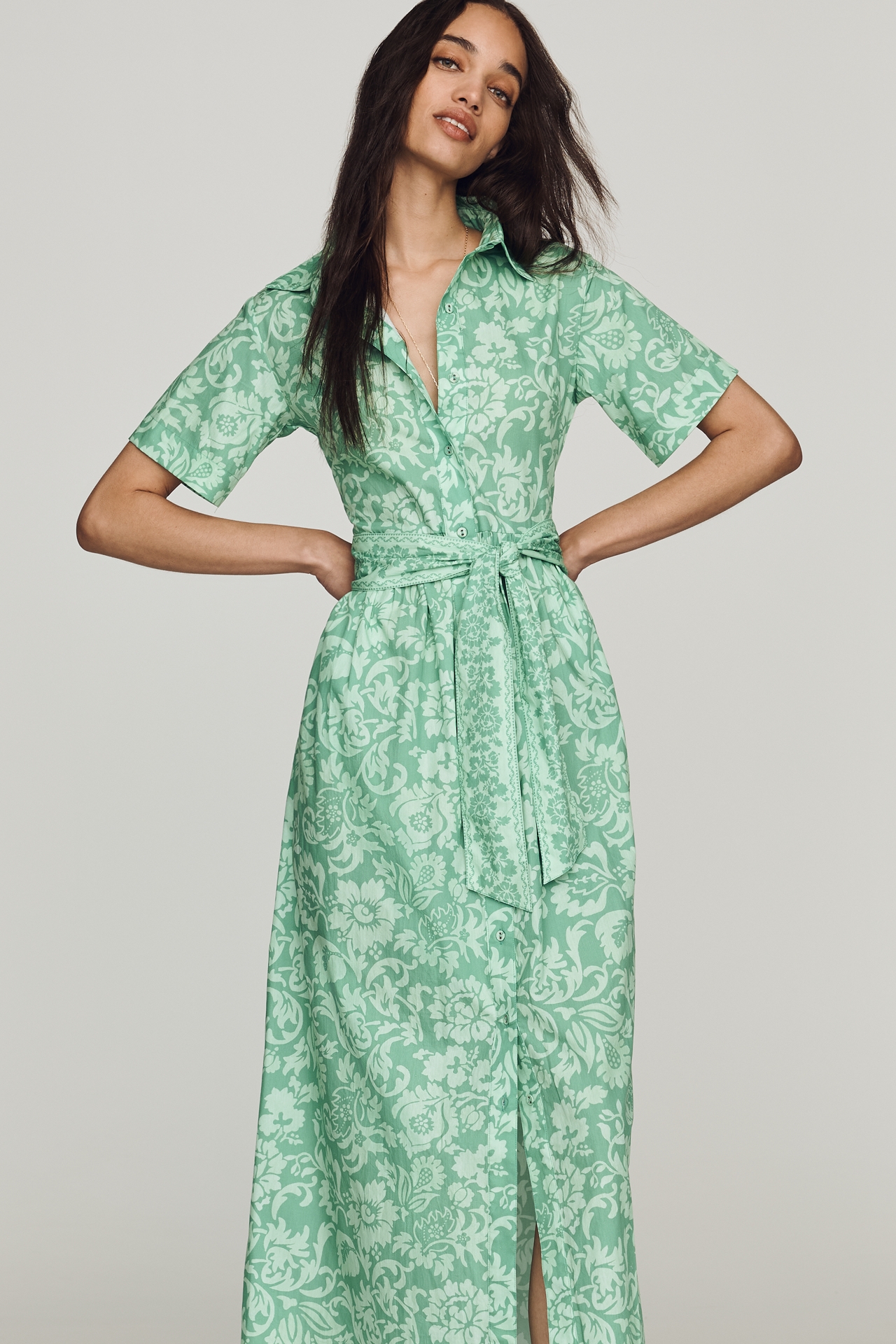 Beau & Ro Elle Cotton Poplin Shirt Dress