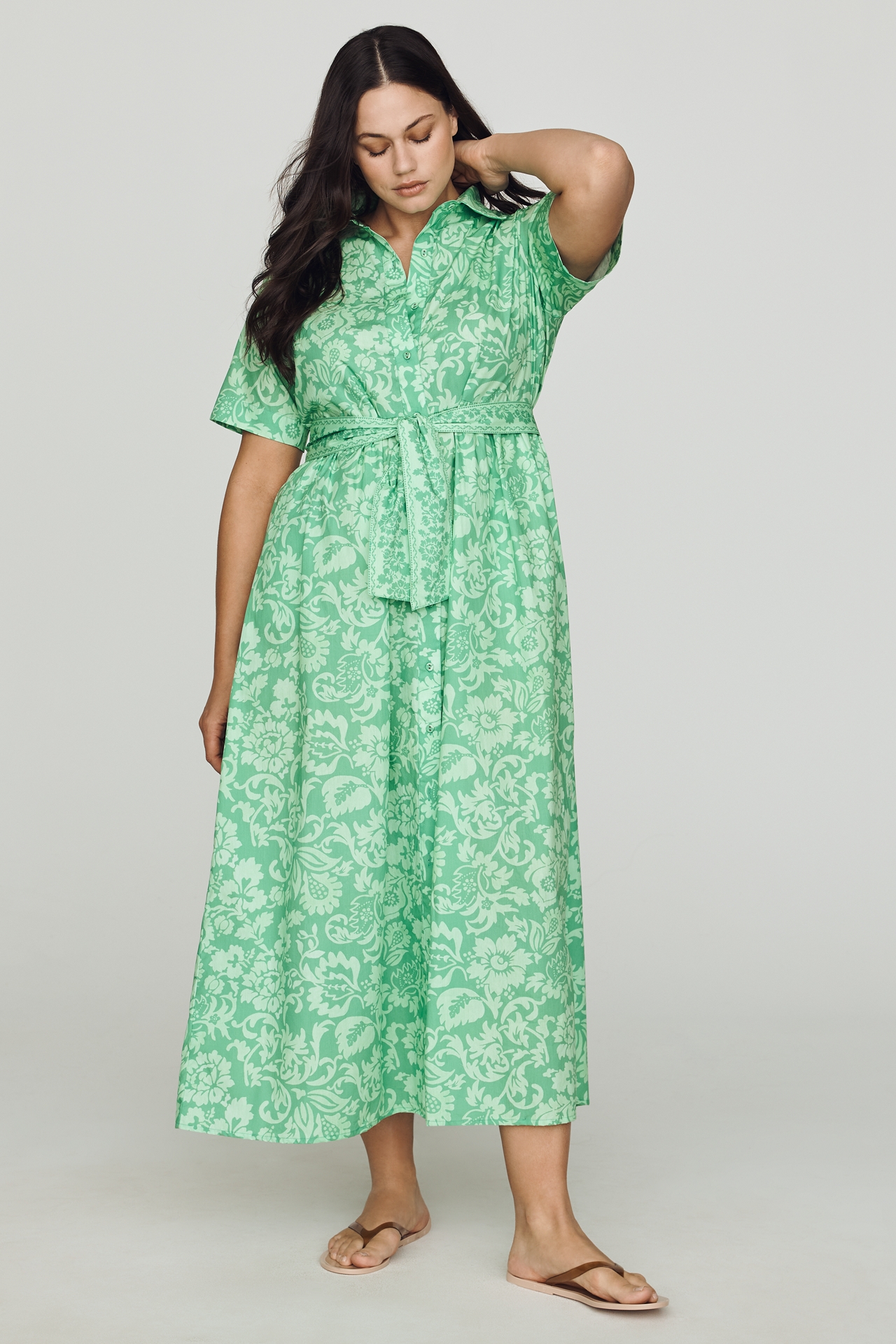 Beau & Ro Elle Cotton Poplin Shirt Dress