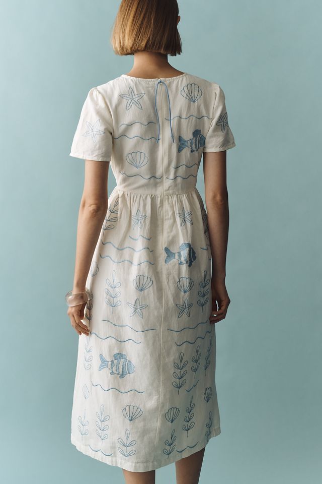 Beau & Ro Lynn Cotton Linen Midi Dress #1