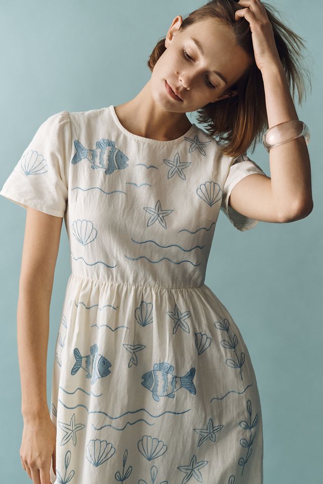 Beau & Ro Lynn Cotton Linen Midi Dress #2