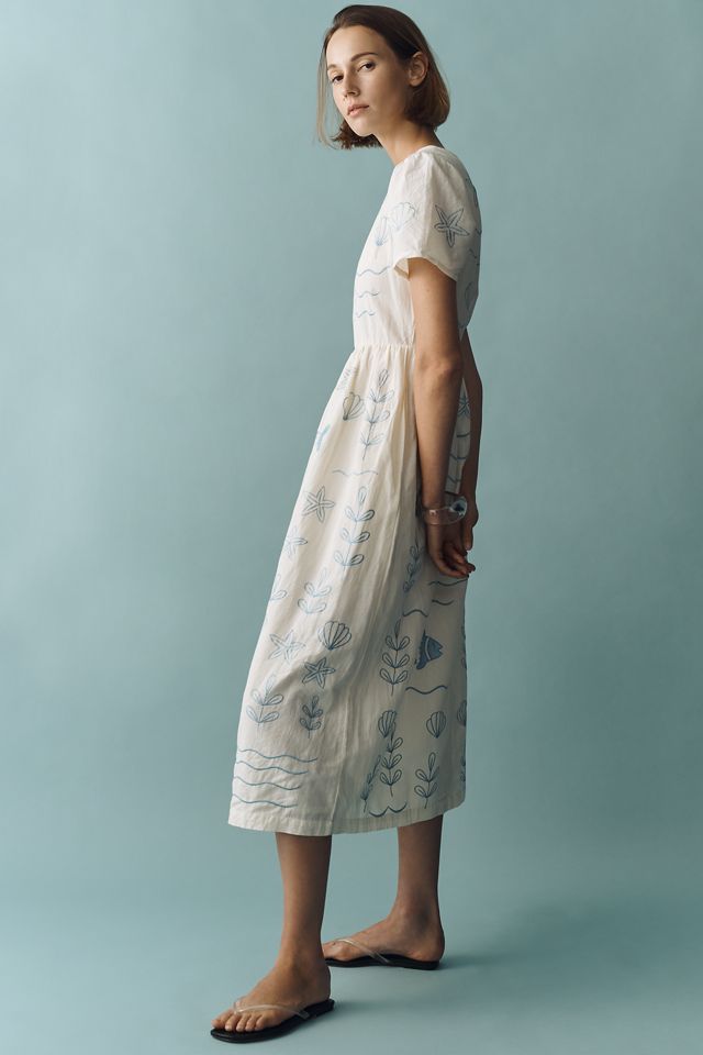 Beau & Ro Lynn Cotton Linen Midi Dress #3