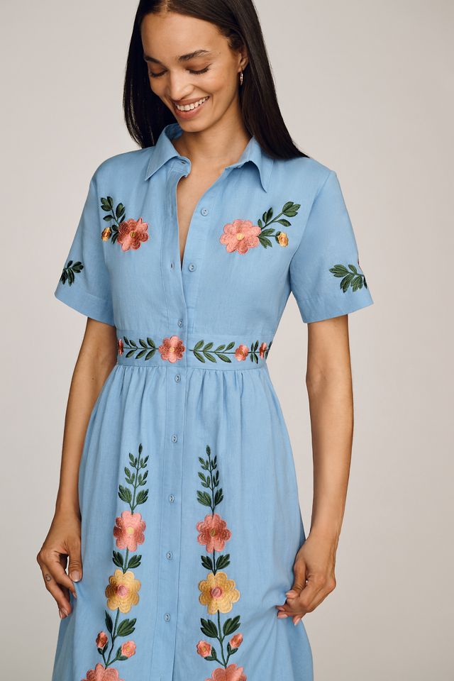 Beau & Ro Elle Cotton Poplin Midi Dress #1