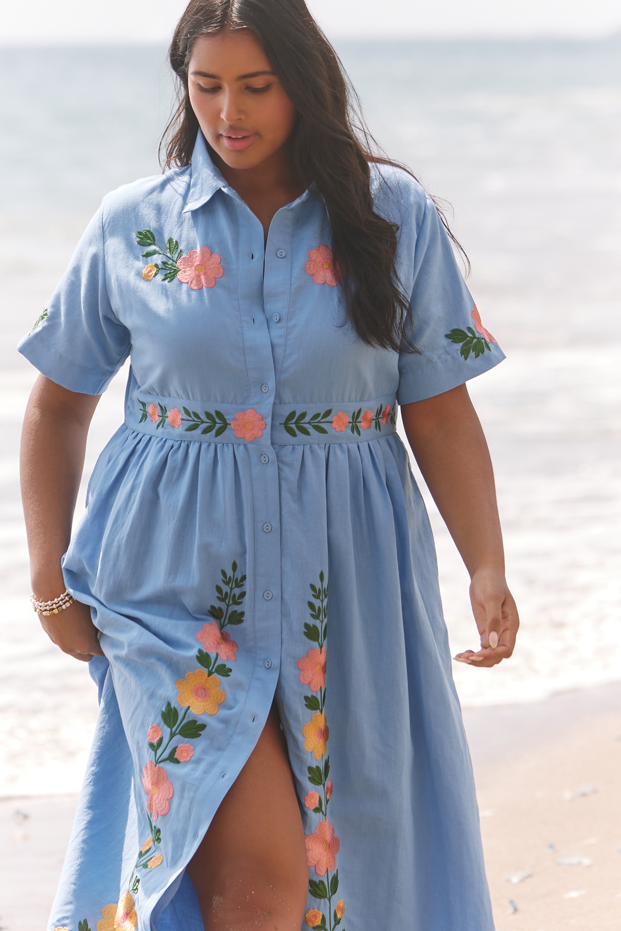 Beau & Ro Elle Cotton Poplin Midi Dress