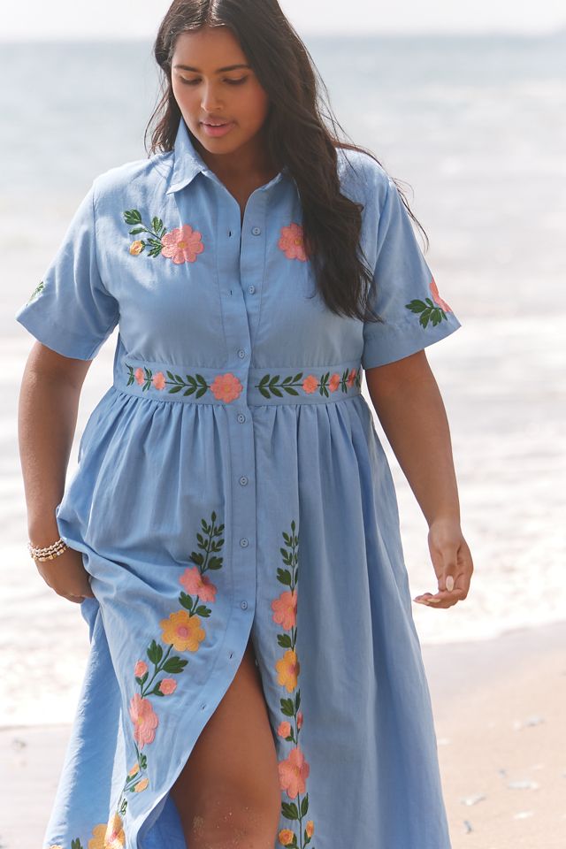 Beau & Ro Elle Cotton Poplin Midi Dress #6
