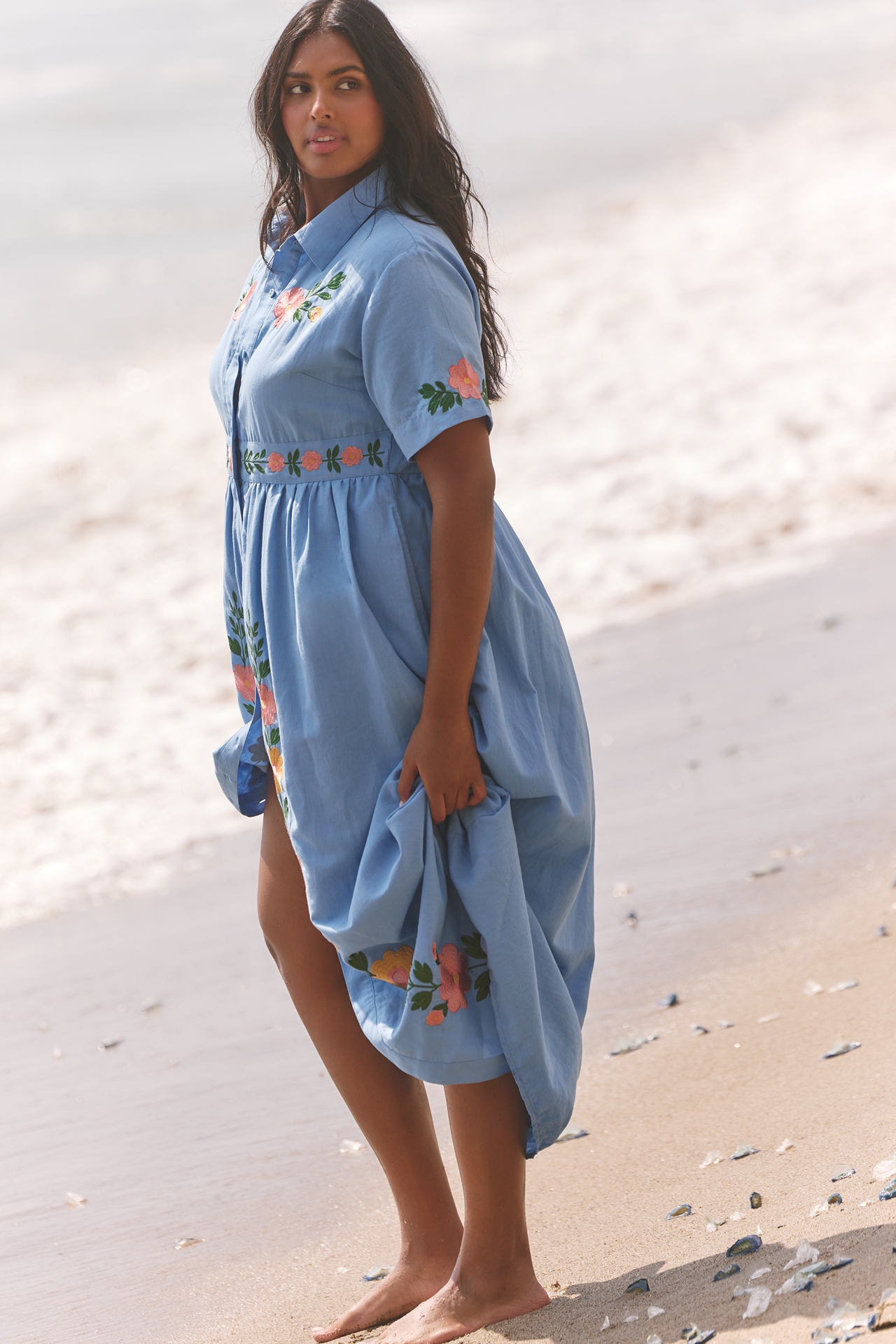 Beau & Ro Elle Cotton Poplin Midi Dress