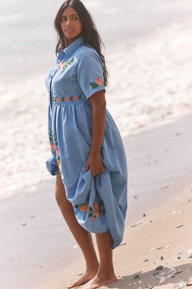 Beau & Ro Elle Cotton Poplin Midi Dress #4