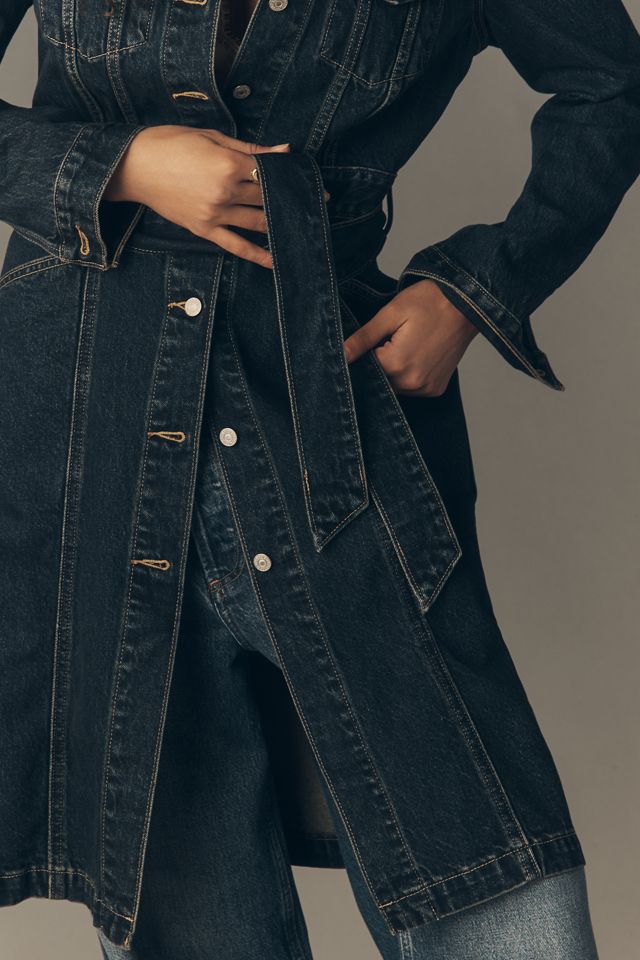 Levi's Faux Fur Collar Belted Denim Coat #1