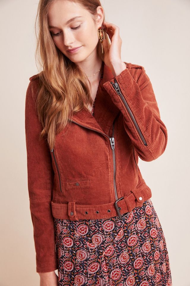 Martha Corduroy Belted Moto Jacket #3