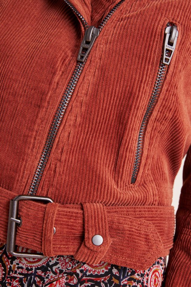 Martha Corduroy Belted Moto Jacket #4