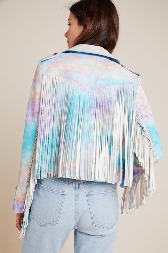 Monterey Fringed Tie-Dye Moto Jacket #3