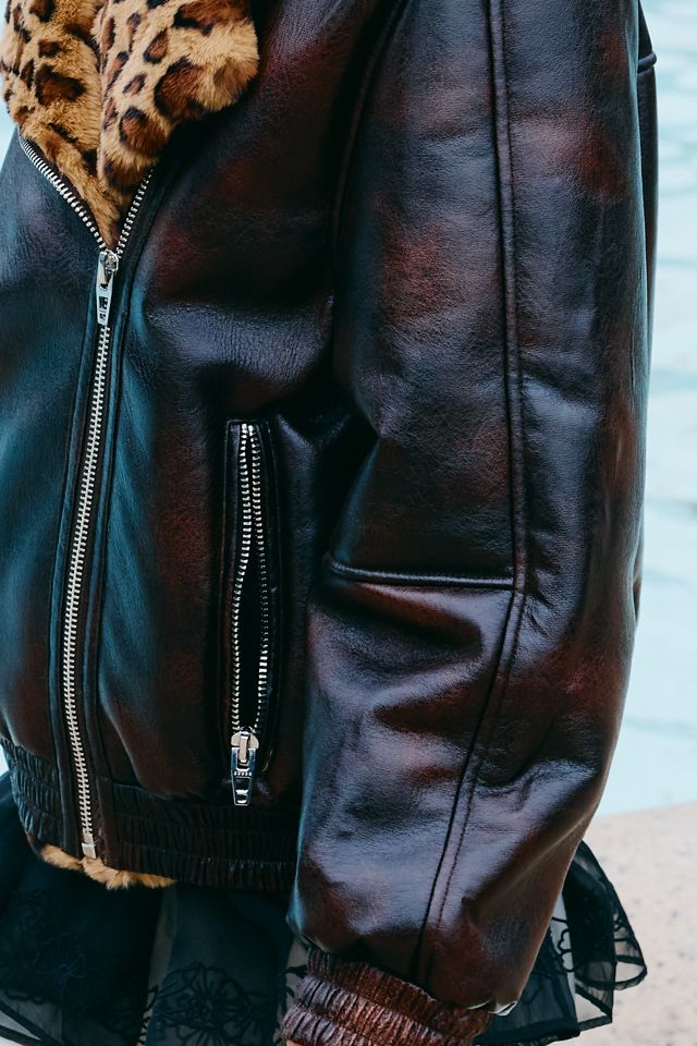 BLANKNYC Faux-Leather Collared Jacket #1