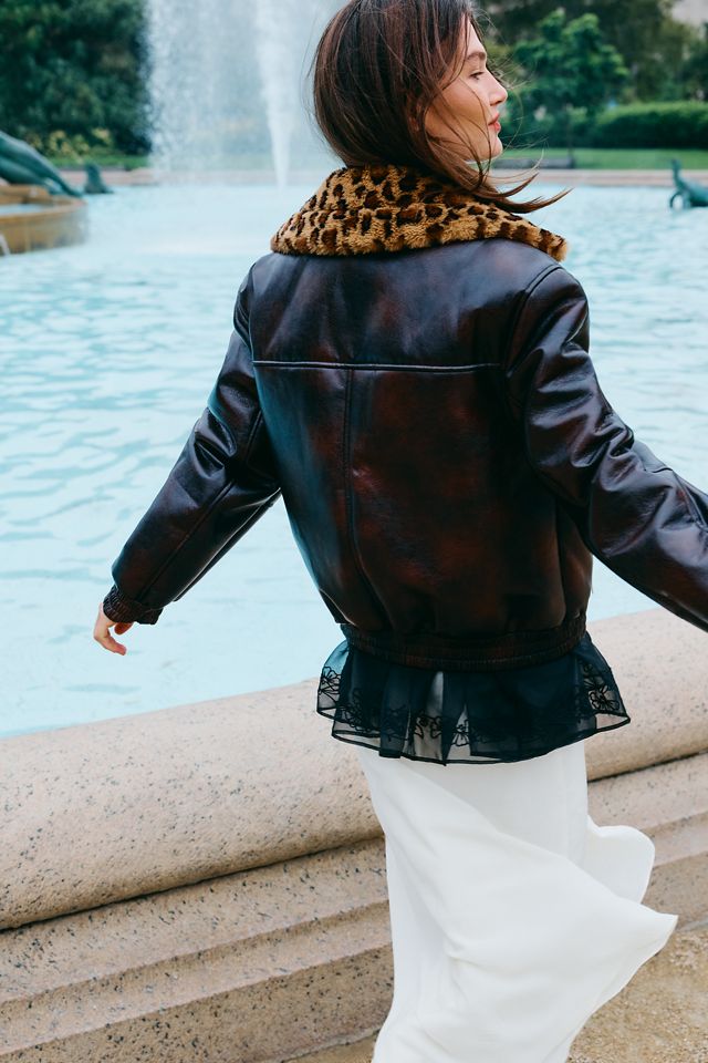 BLANKNYC Faux-Leather Collared Jacket #3