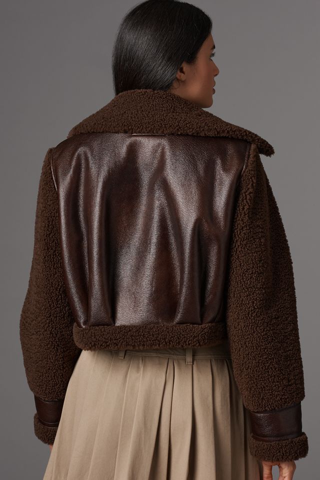 BLANKNYC Head Start Crop Sherpa Fleece Jacket #1