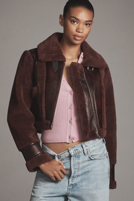 BLANKNYC Head Start Crop Sherpa Fleece Jacket product page