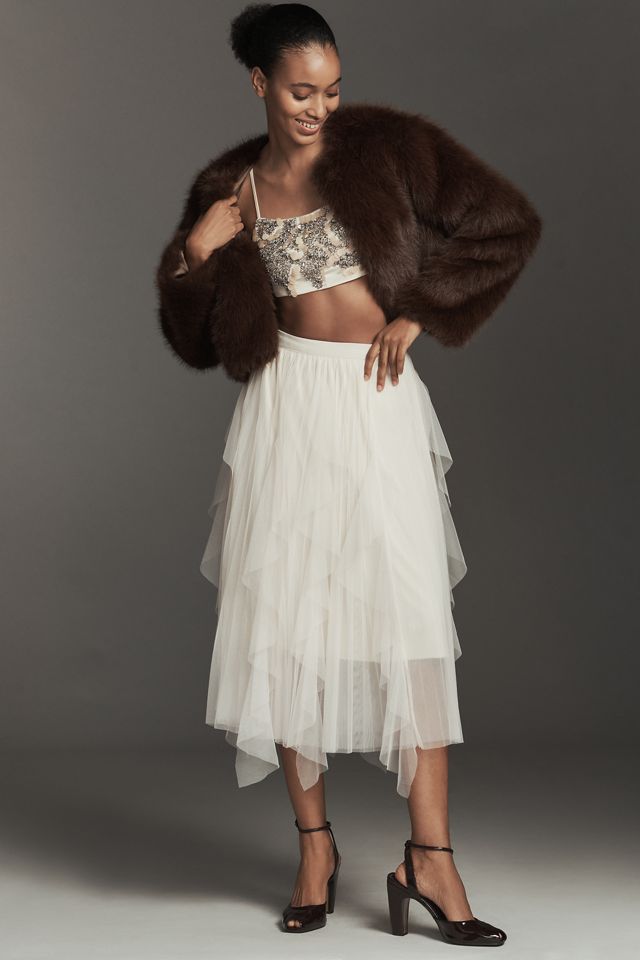 BLANKNYC Gala Affair Faux-Fur Crop Jacket #1