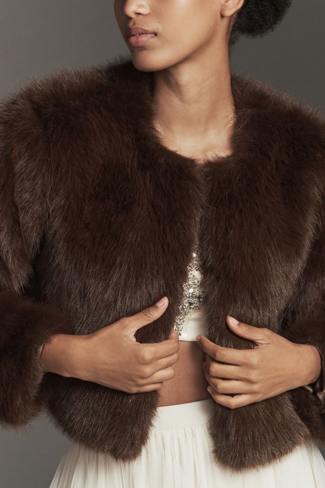 BLANKNYC Gala Affair Faux-Fur Crop Jacket #3