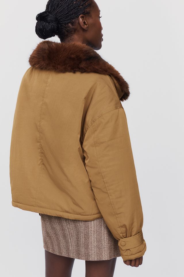 BLANKNYC In Rotation Faux Fur Lined Jacket  #1